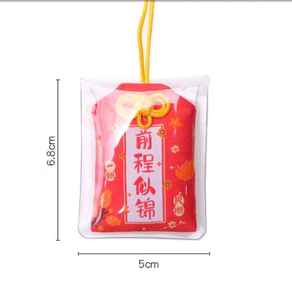 1PC Japanese Prayer Omamori Pray Fortune Beauty Health Safety Lucky Charms Wealth Bag Guard Pendant Keychain Couple Gift