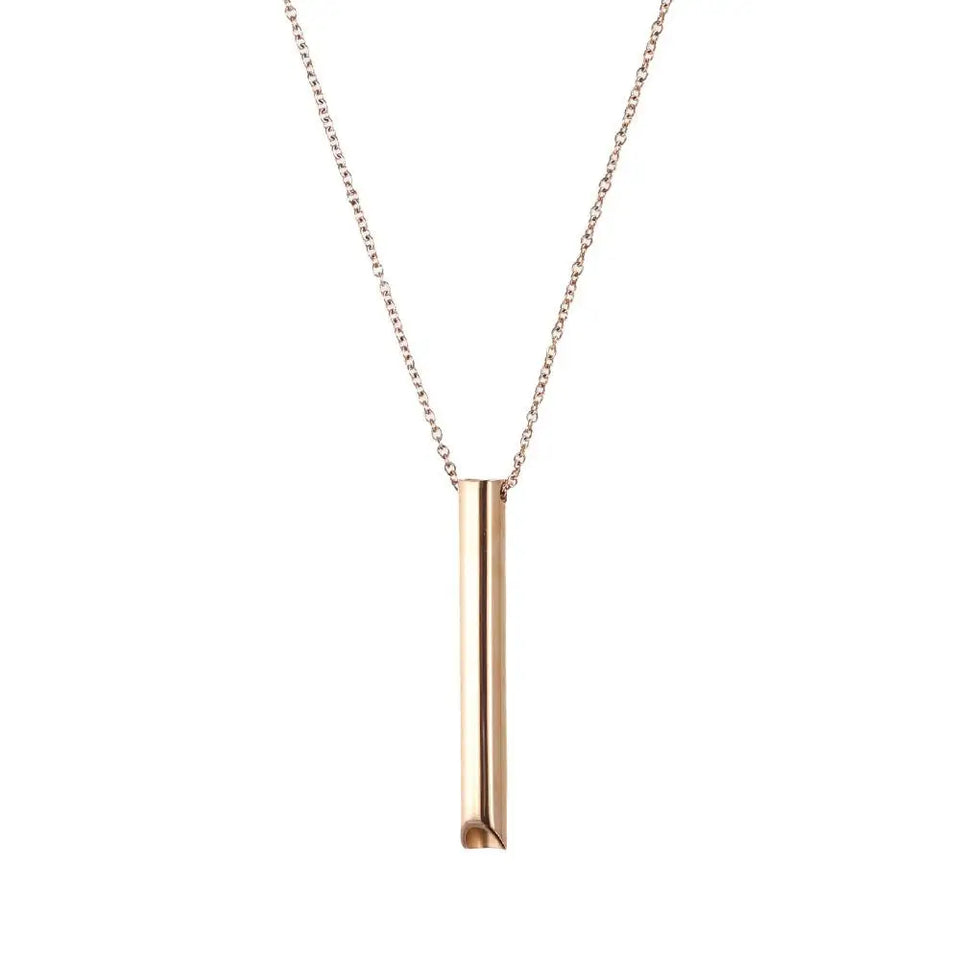 Stainless Steel Mindfulness Breathing Necklace for Women Men Relief Anxiety Pendant Stress Panic Attack Relief Meditation Tool