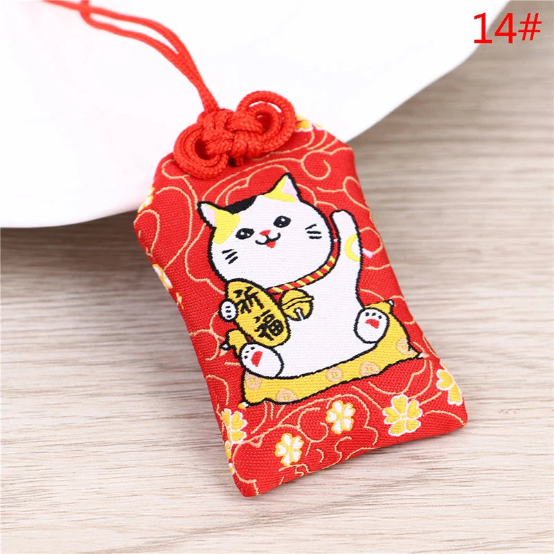 Japanese Prayer Omamori Pray Fortune Beauty Health Safety Lucky Charms Wealth Bag Guard Talisman Pendant Keychain Couple Gift
