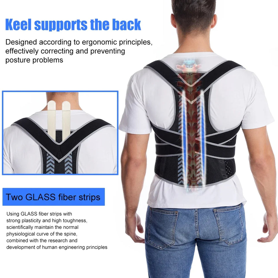 Posture Corrector for Men Women - Adjustable Back Brace for Upper&Lower Back Pain - Lumbar & Shoulder Support to Improve Posture