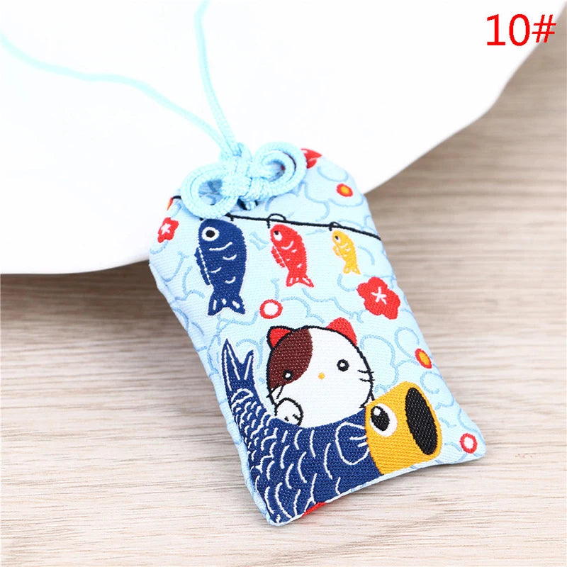 Japanese Prayer Omamori Pray Fortune Beauty Health Safety Lucky Charms Wealth Bag Guard Talisman Pendant Keychain Couple Gift