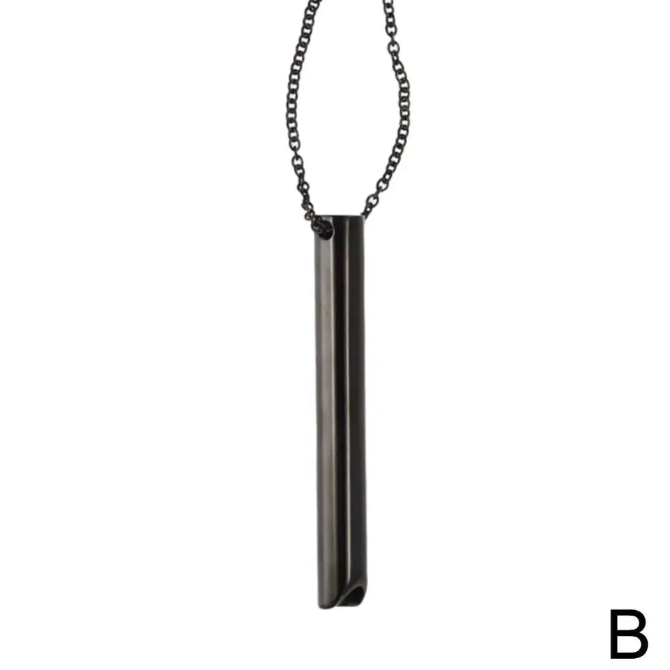 Stainless Steel Mindfulness Breathing Necklace for Women Men Relief Anxiety Pendant Stress Panic Attack Relief Meditation Tool