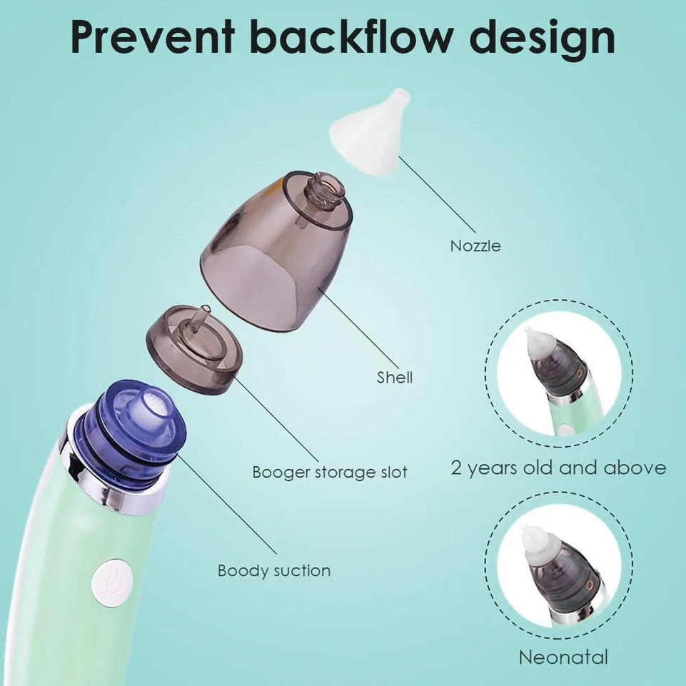 MAMIJOY New Electric Baby Nasal Aspirator Electric Nose Cleaner Sniffling Equipment Safe Hygienic Nose Snot Cleaner For Newborns