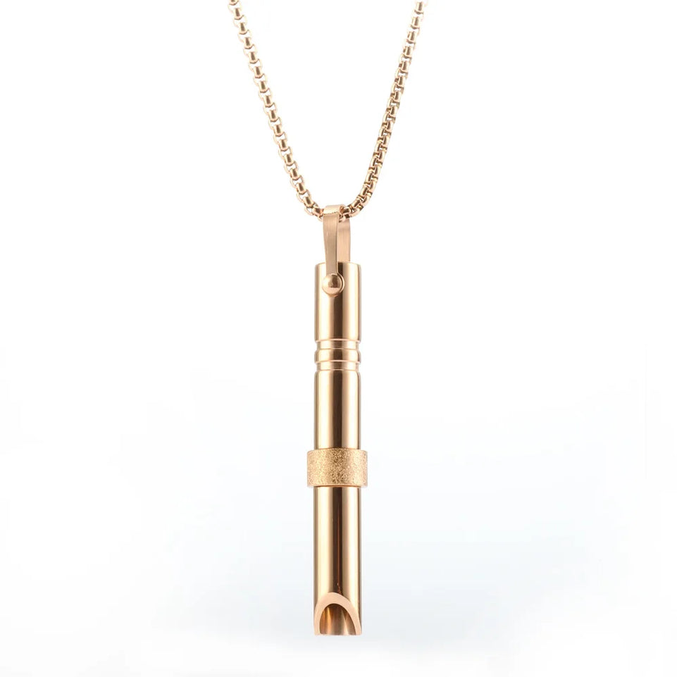 Mindfulness Breathing Necklace Stress Relief Stainless Steel Necklace for Deep Breathing Reminder, Anxiety Reducer for Women Men