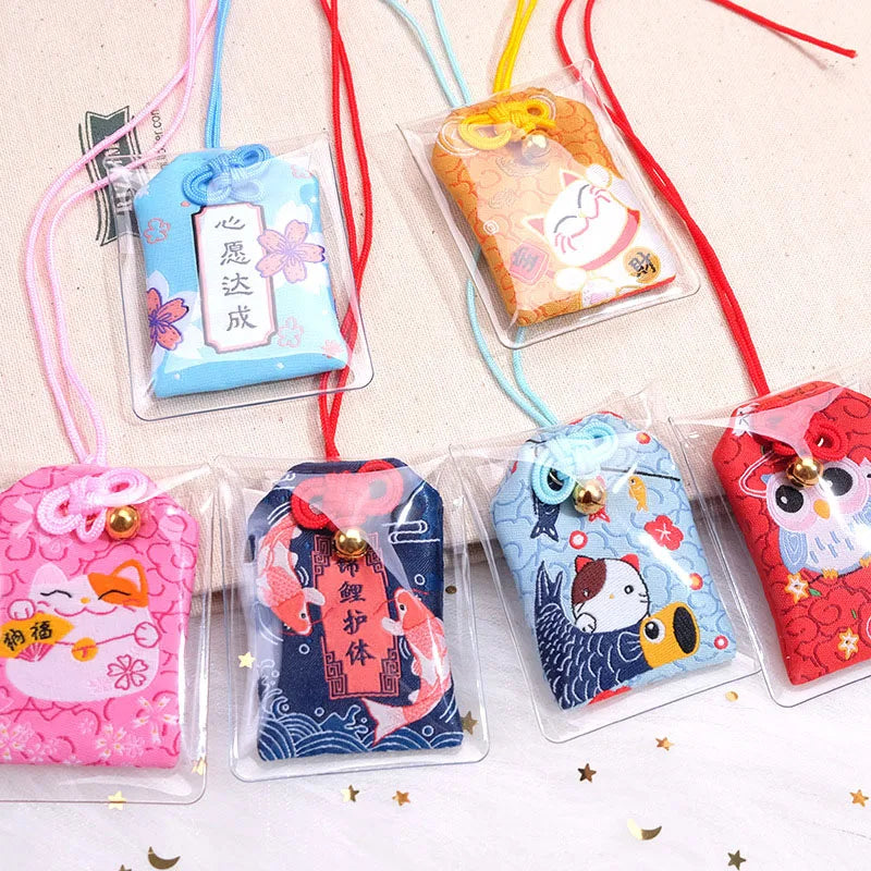 Japanese Amulet Talisman Pray Fortune Beauty Health Safety Lucky Charms Wealth Bag Guard Talisman Pendant Keychain Couple Gift
