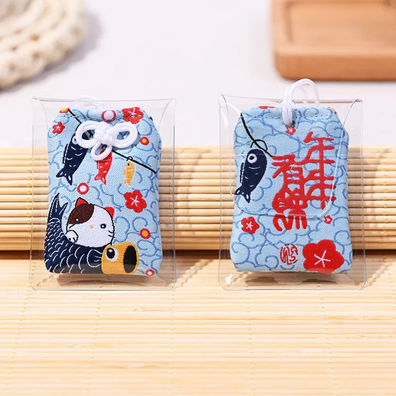 Japanese Amulet Talisman Pray Fortune Beauty Health Safety Lucky Charms Wealth Bag Guard Talisman Pendant Keychain Couple Gift