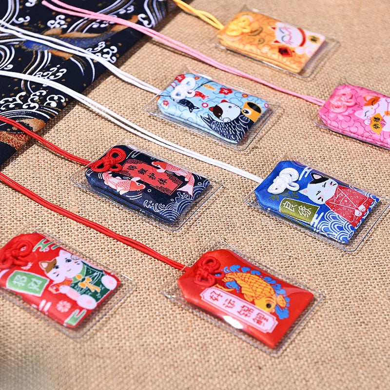Japanese Amulet Talisman Pray Fortune Beauty Health Safety Lucky Charms Wealth Bag Guard Talisman Pendant Keychain Couple Gift