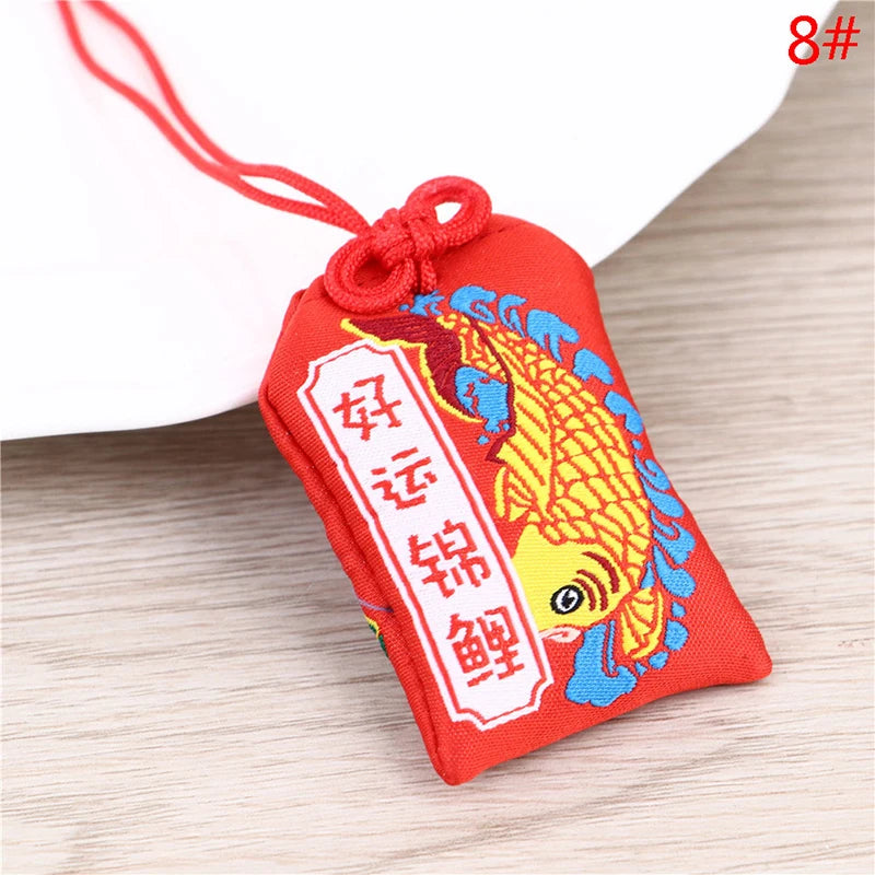 Japanese Prayer Omamori Pray Fortune Beauty Health Safety Lucky Charms Wealth Bag Guard Talisman Pendant Keychain Couple Gift
