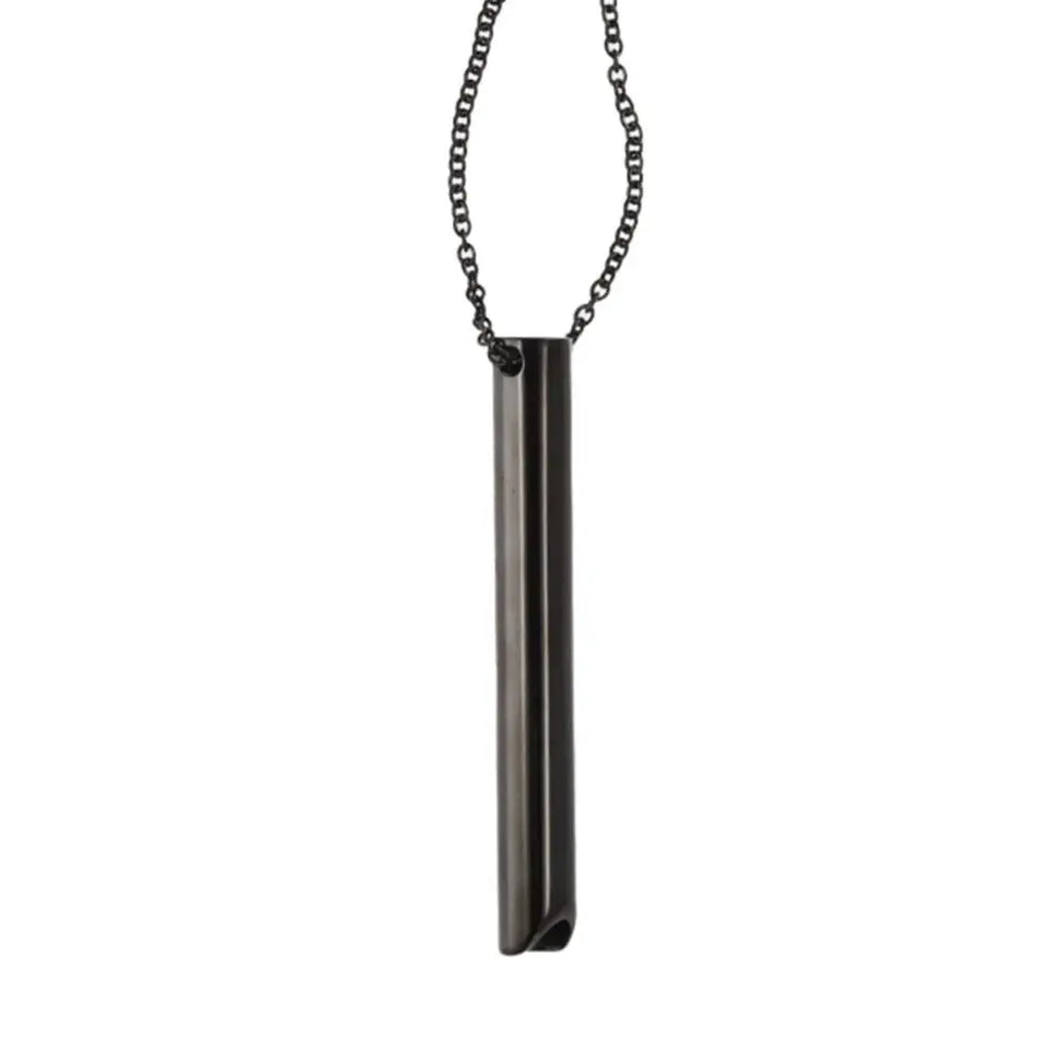 Stainless Steel Mindfulness Breathing Necklace for Women Men Relief Anxiety Pendant Stress Panic Attack Relief Meditation Tool