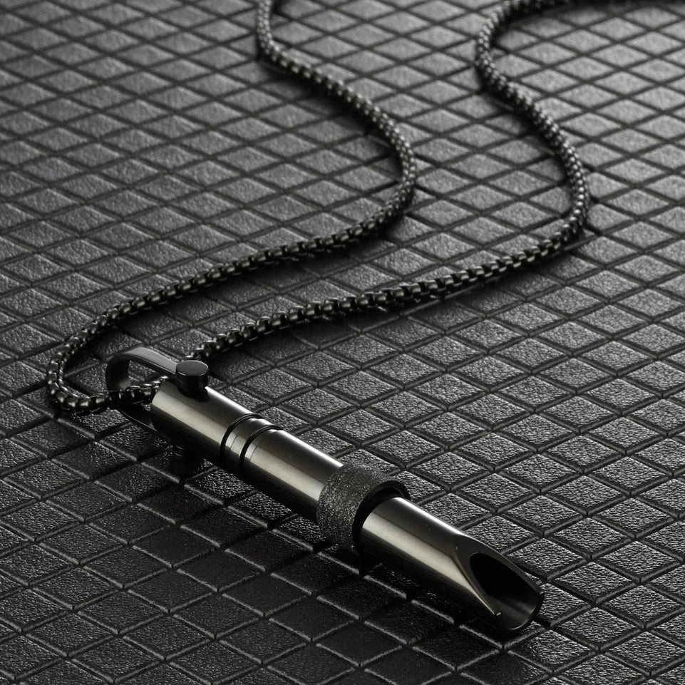 Mindfulness Breathing Necklace Stress Relief Stainless Steel Necklace for Deep Breathing Reminder, Anxiety Reducer for Women Men