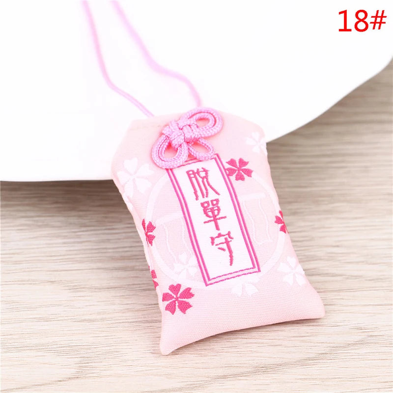 Japanese Prayer Omamori Pray Fortune Beauty Health Safety Lucky Charms Wealth Bag Guard Talisman Pendant Keychain Couple Gift