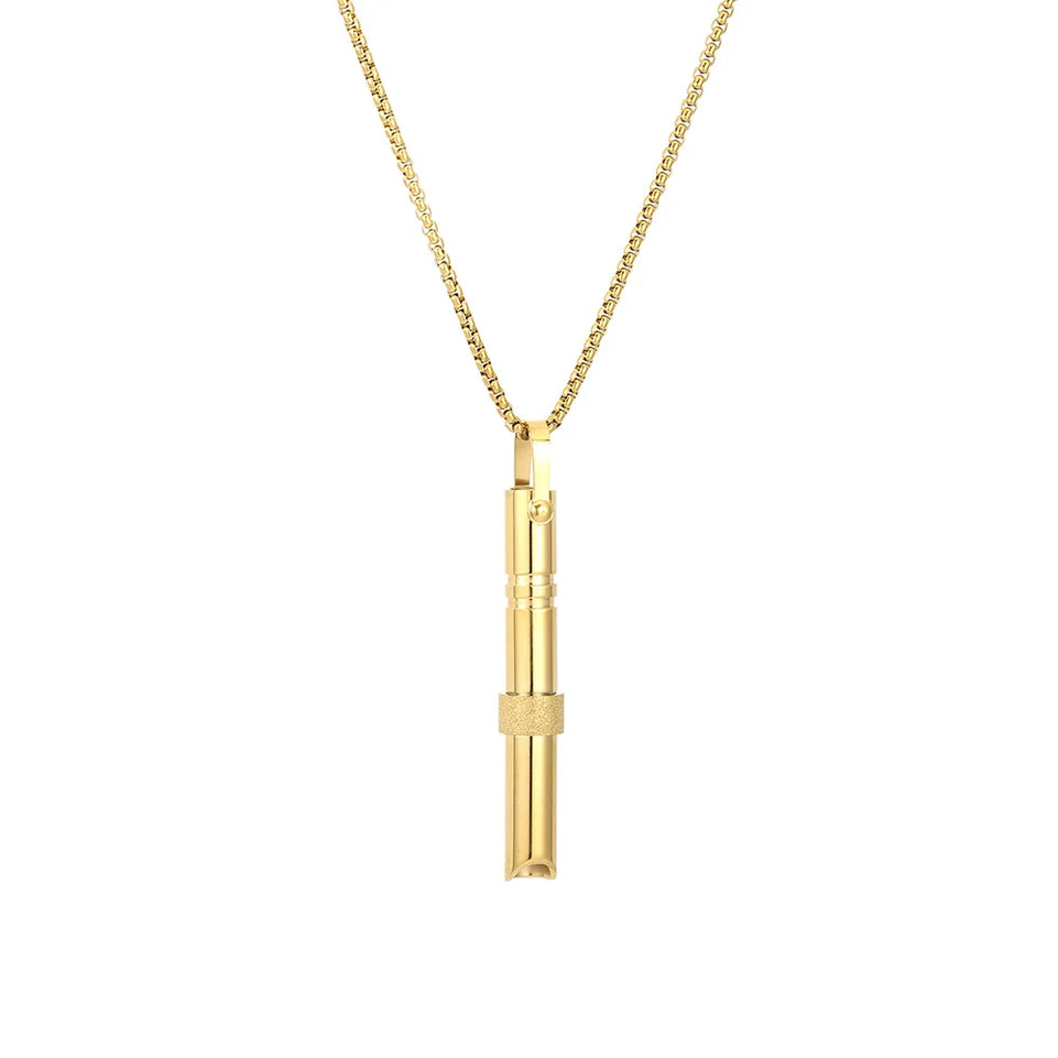 Mindfulness Breathing Necklace Stress Relief Stainless Steel Necklace for Deep Breathing Reminder, Anxiety Reducer for Women Men