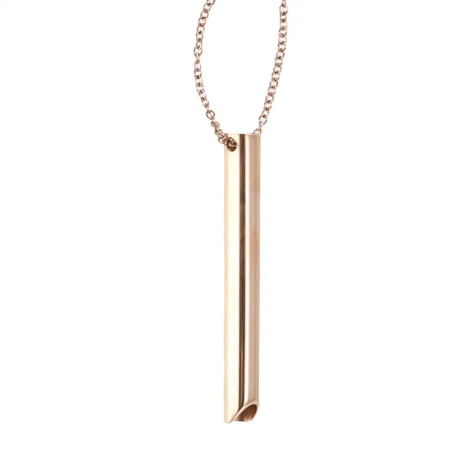 Stainless Steel Mindfulness Breathing Necklace for Women Men Relief Anxiety Pendant Stress Panic Attack Relief Meditation Tool