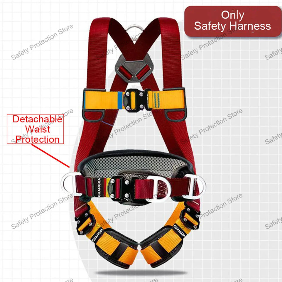 Full Body High Altitude Work Safety Harness Five-point Safety Belt Outdoor Climbing Training Construction Protective Equipment
