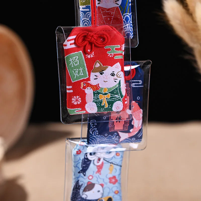 Japanese Amulet Talisman Pray Fortune Beauty Health Safety Lucky Charms Wealth Bag Guard Talisman Pendant Keychain Couple Gift