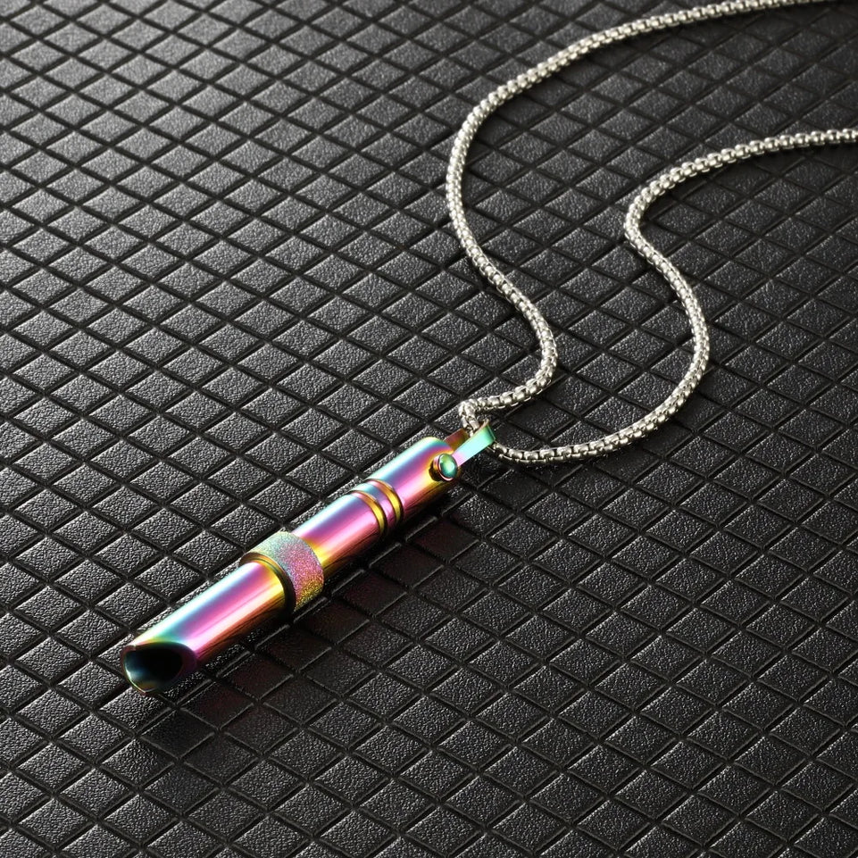 Mindfulness Breathing Necklace Stress Relief Stainless Steel Necklace for Deep Breathing Reminder, Anxiety Reducer for Women Men