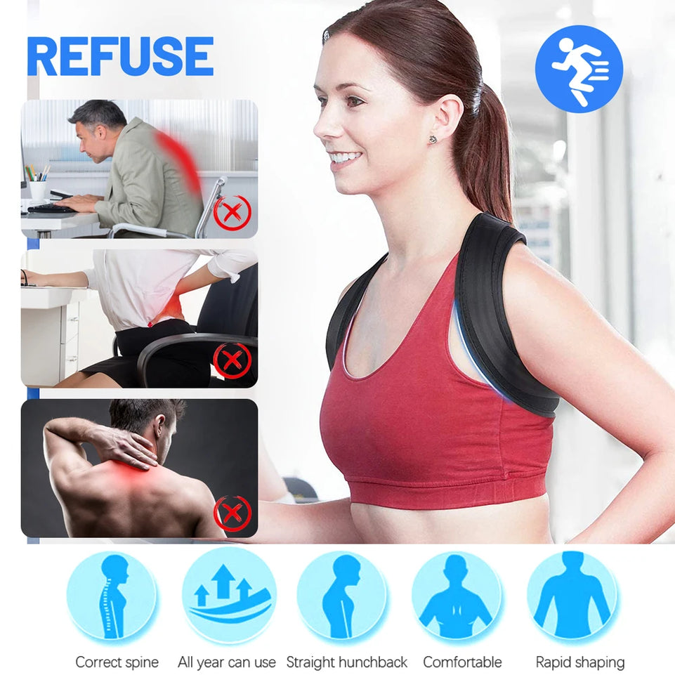 Posture Corrector for Men and Women - Posture Brace, Adjustable Upper Back Brace for Clavicle Support and Providing Pain Relief