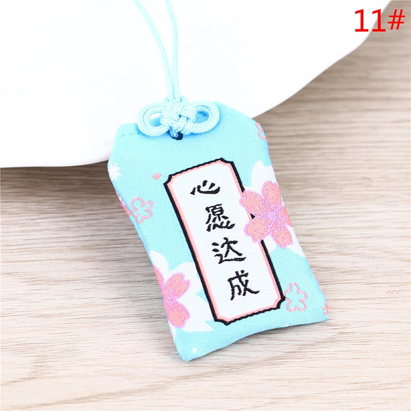 Japanese Prayer Omamori Pray Fortune Beauty Health Safety Lucky Charms Wealth Bag Guard Talisman Pendant Keychain Couple Gift