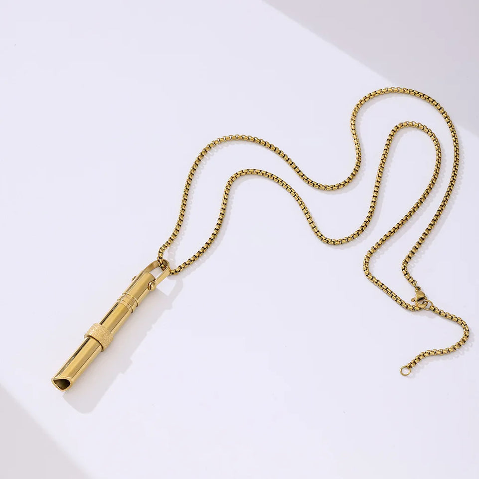 Mindfulness Breathing Necklace Stress Relief Stainless Steel Necklace for Deep Breathing Reminder, Anxiety Reducer for Women Men