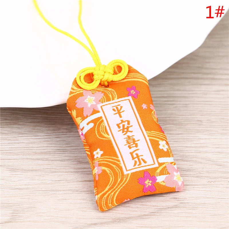 Japanese Prayer Omamori Pray Fortune Beauty Health Safety Lucky Charms Wealth Bag Guard Talisman Pendant Keychain Couple Gift