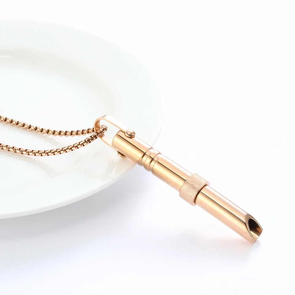 Mindfulness Breathing Necklace Stress Relief Stainless Steel Necklace for Deep Breathing Reminder, Anxiety Reducer for Women Men