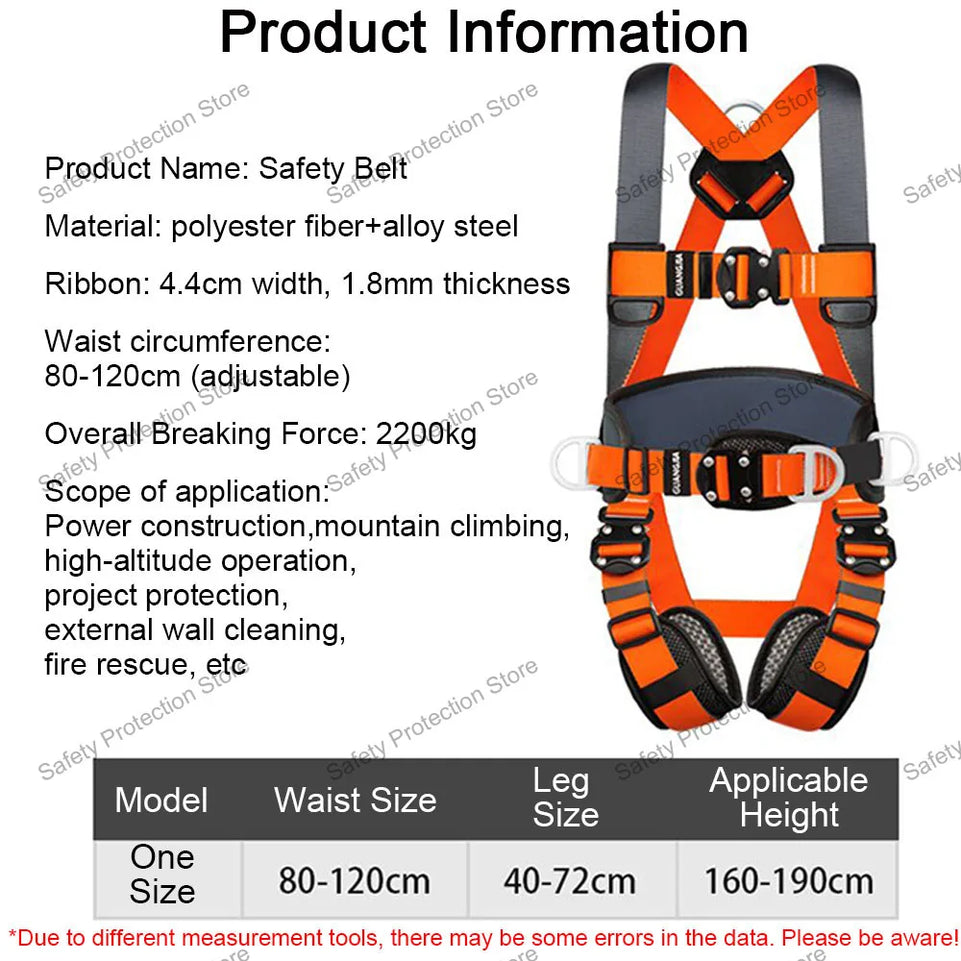 Full Body High Altitude Work Safety Harness Five-point Safety Belt Outdoor Climbing Training Construction Protective Equipment
