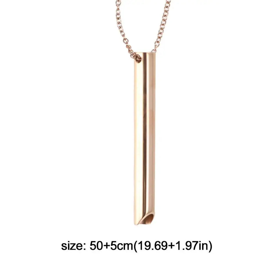 Stainless Steel Mindfulness Breathing Necklace for Women Men Relief Anxiety Pendant Stress Panic Attack Relief Meditation Tool