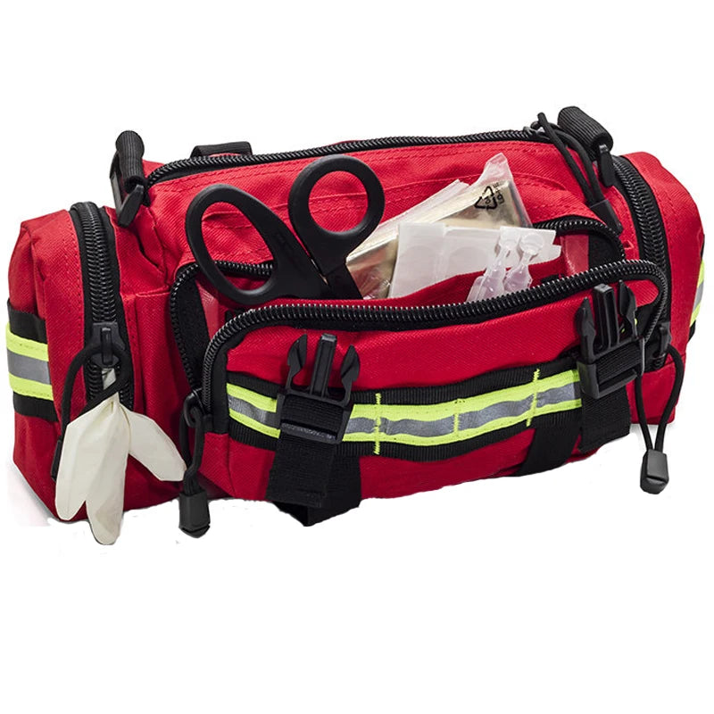 SAFETYMED First Responder Paramedic First Aid Fanny trauma Emergency Red Bag Only