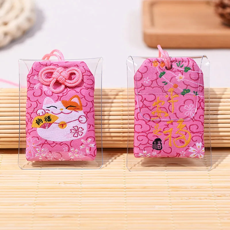Japanese Amulet Talisman Pray Fortune Beauty Health Safety Lucky Charms Wealth Bag Guard Talisman Pendant Keychain Couple Gift