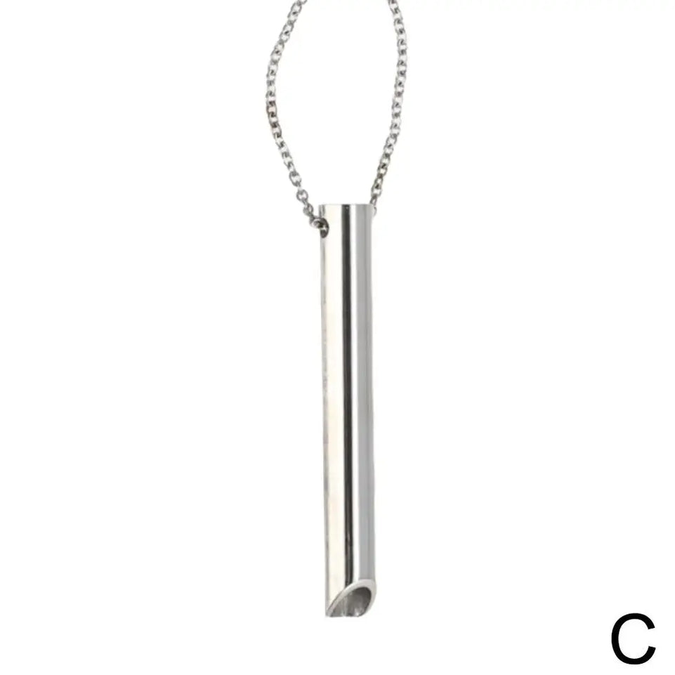 Stainless Steel Mindfulness Breathing Necklace for Women Men Relief Anxiety Pendant Stress Panic Attack Relief Meditation Tool