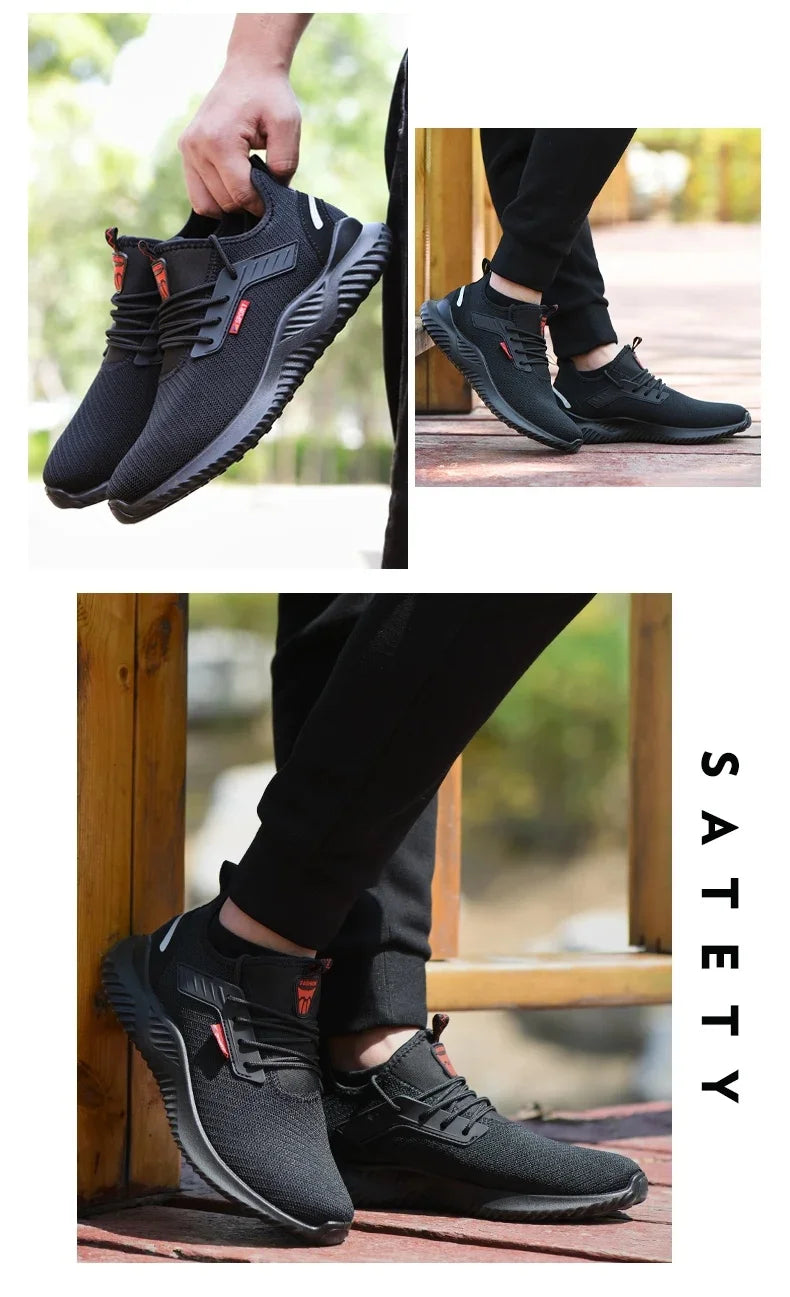 Men's safety shoes are characterized by steel toe protection, impact resistance, good breathability, durability and safety.