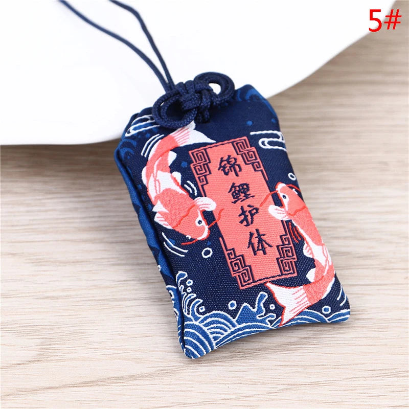 Japanese Prayer Omamori Pray Fortune Beauty Health Safety Lucky Charms Wealth Bag Guard Talisman Pendant Keychain Couple Gift