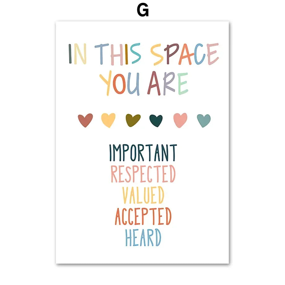 Mental Health Psychotherapy Wall Art Canvas Painting Nordic Posters Prints for Kids Room Counselor Office Decor