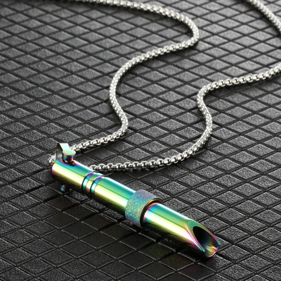 Mindfulness Breathing Necklace Stress Relief Stainless Steel Necklace for Deep Breathing Reminder, Anxiety Reducer for Women Men