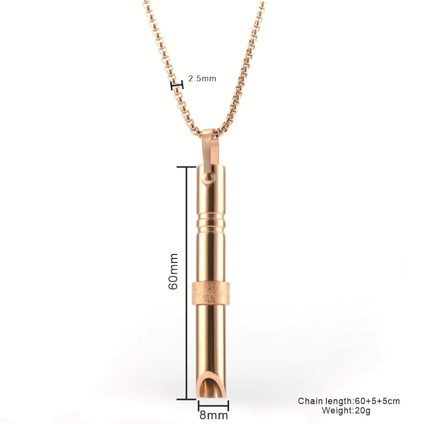 Mindfulness Breathing Necklace Stress Relief Stainless Steel Necklace for Deep Breathing Reminder, Anxiety Reducer for Women Men