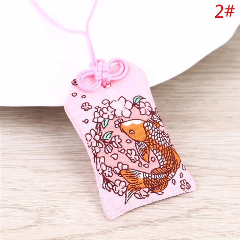 Japanese Prayer Omamori Pray Fortune Beauty Health Safety Lucky Charms Wealth Bag Guard Talisman Pendant Keychain Couple Gift