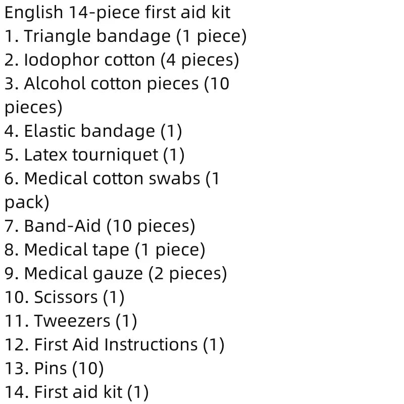 14pcs Small First Aid Kit For Emergency, Home, Camping, Travel,Sports, Office, Outdoor, Car, School Emergency Medical supplies F