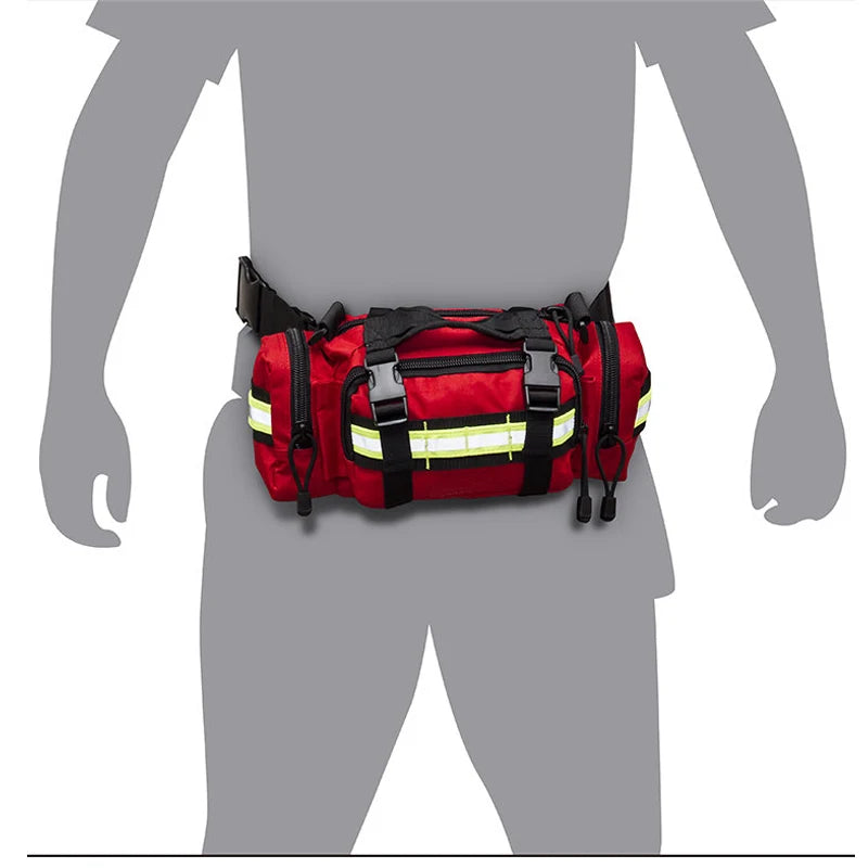 SAFETYMED First Responder Paramedic First Aid Fanny trauma Emergency Red Bag Only
