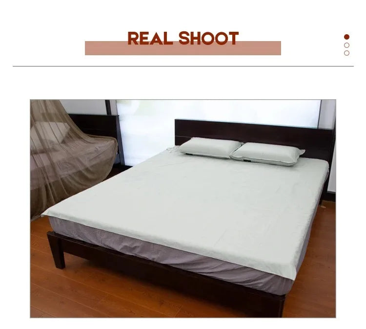 Grounding Flatted Bed Sheets with 10% Silver Fiber & Organic Cotton- Conductive with Grounding Cord, Grounding Keep Good Sleep