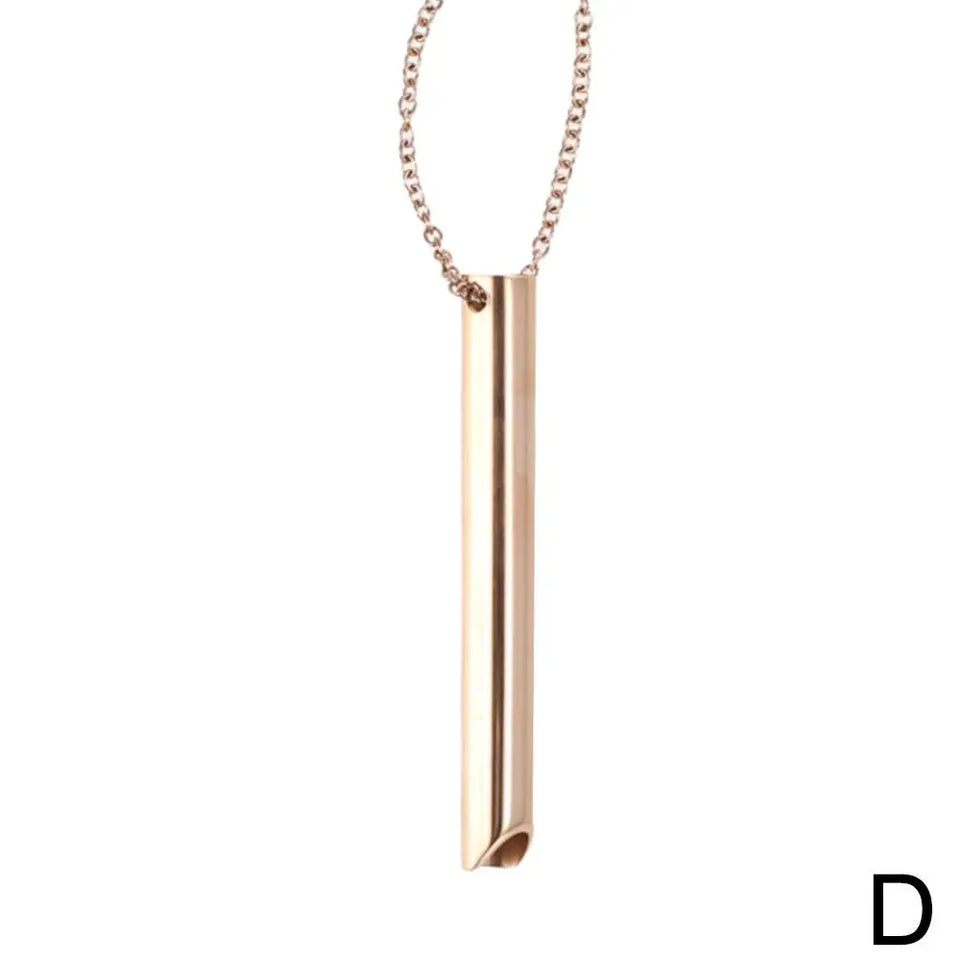 Stainless Steel Mindfulness Breathing Necklace for Women Men Relief Anxiety Pendant Stress Panic Attack Relief Meditation Tool