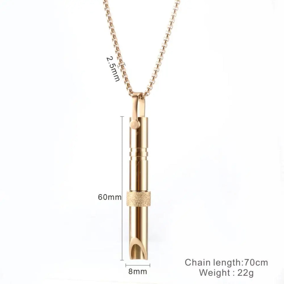 Mindfulness Breathing Necklace Stress Relief Stainless Steel Necklace for Deep Breathing Reminder, Anxiety Reducer for Women Men