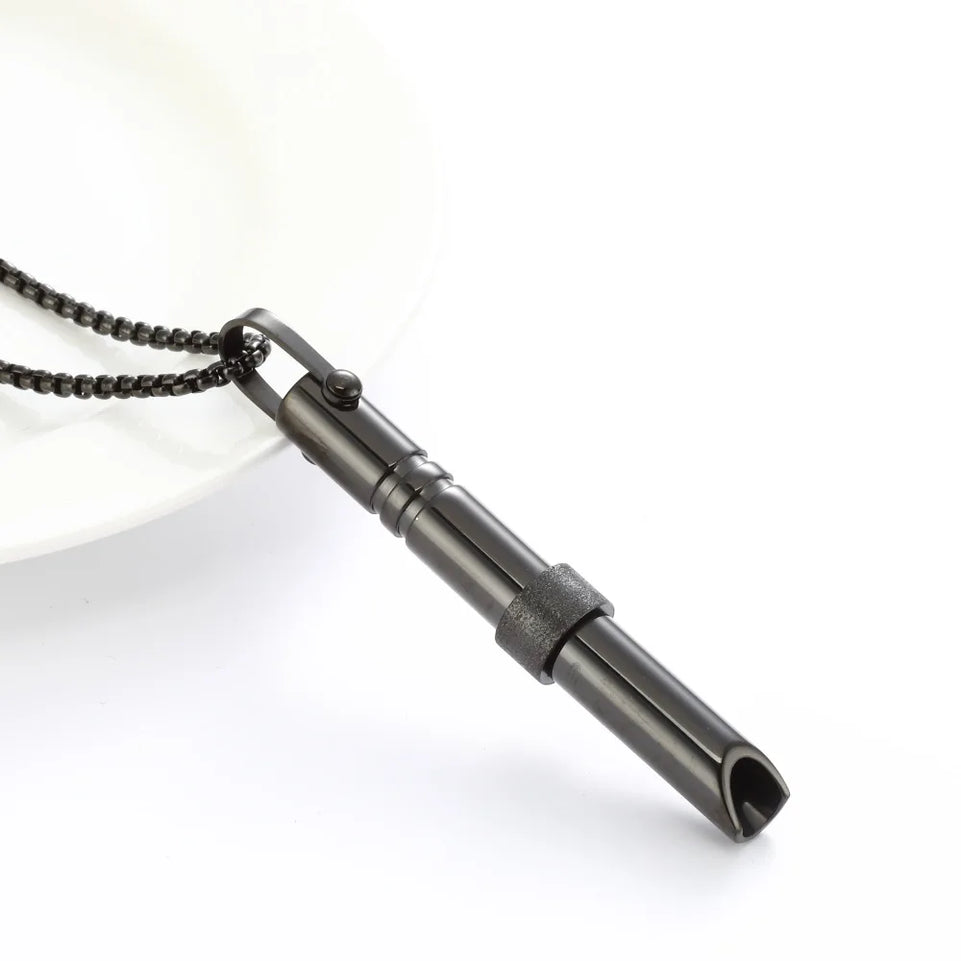 Mindfulness Breathing Necklace Stress Relief Stainless Steel Necklace for Deep Breathing Reminder, Anxiety Reducer for Women Men