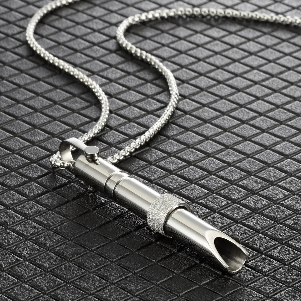 Mindfulness Breathing Necklace Stress Relief Stainless Steel Necklace for Deep Breathing Reminder, Anxiety Reducer for Women Men