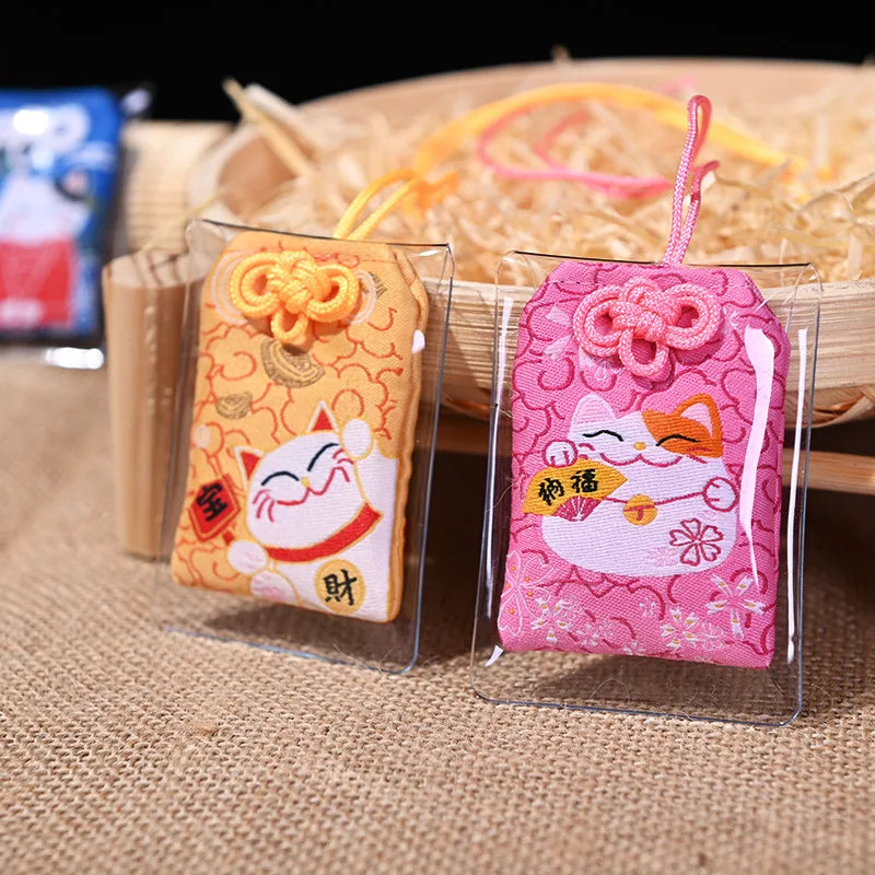 Japanese Amulet Talisman Pray Fortune Beauty Health Safety Lucky Charms Wealth Bag Guard Talisman Pendant Keychain Couple Gift