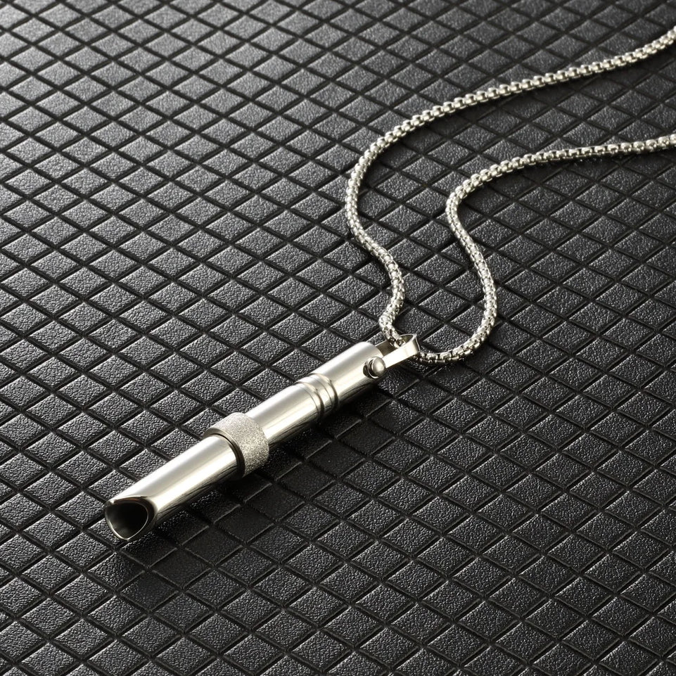 Mindfulness Breathing Necklace Stress Relief Stainless Steel Necklace for Deep Breathing Reminder, Anxiety Reducer for Women Men