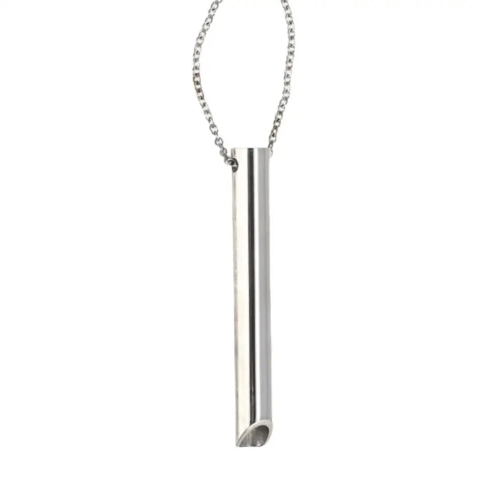Stainless Steel Mindfulness Breathing Necklace for Women Men Relief Anxiety Pendant Stress Panic Attack Relief Meditation Tool