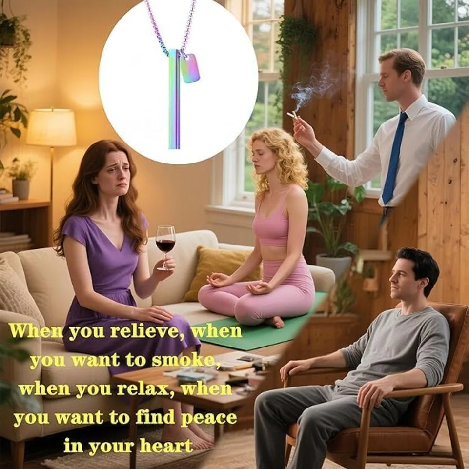 New Stainless Steel Mindfulness Meditation Pendant Adjusts Breathing Relieves Stress Relieves Anxiety Quit Smoking Yoga Necklace