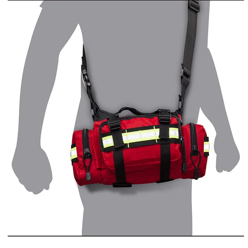 SAFETYMED First Responder Paramedic First Aid Fanny trauma Emergency Red Bag Only