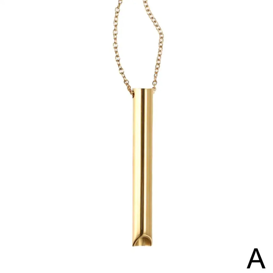 Stainless Steel Mindfulness Breathing Necklace for Women Men Relief Anxiety Pendant Stress Panic Attack Relief Meditation Tool