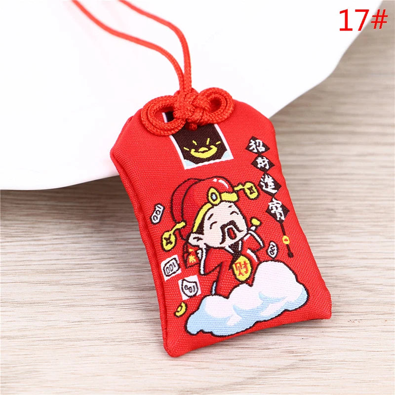 Japanese Prayer Omamori Pray Fortune Beauty Health Safety Lucky Charms Wealth Bag Guard Talisman Pendant Keychain Couple Gift